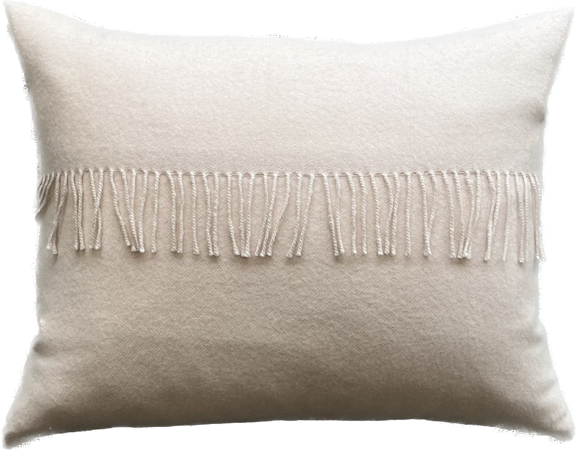 Blush Baby Alpaca Fringed Cushion