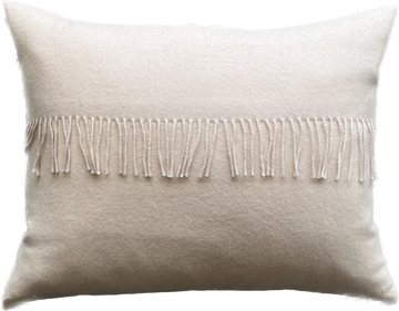 Blush Baby Alpaca Fringed Cushion