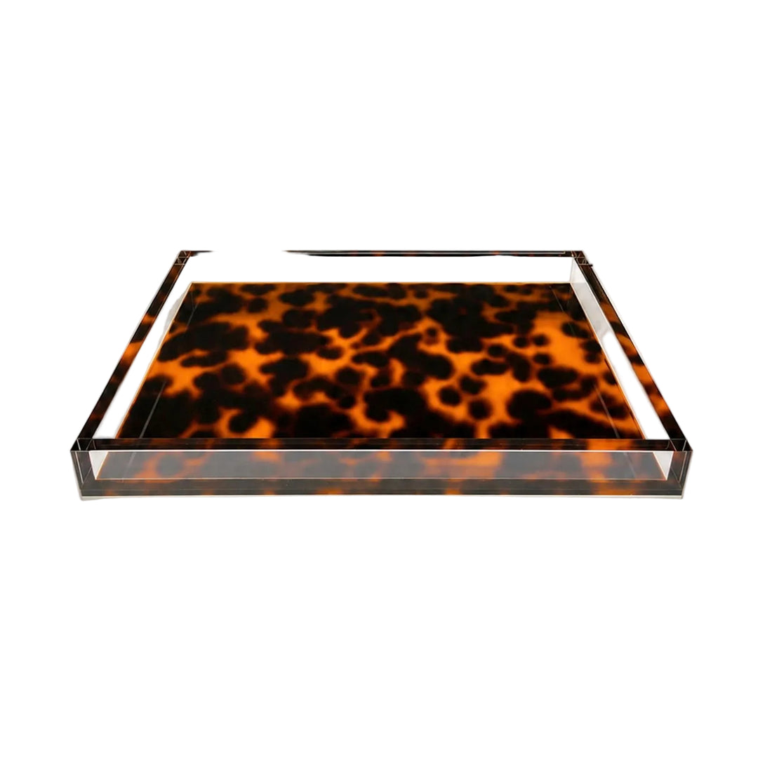 Tortoise Shell Lucite Tray - 2 sizes