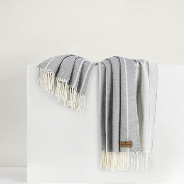 Light Gray Fiji Stripe Throw