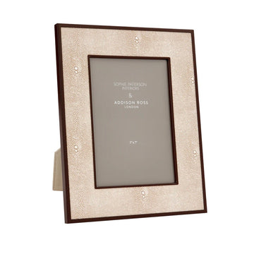Ecru Faux Shagreen + Bronze Picture Frame