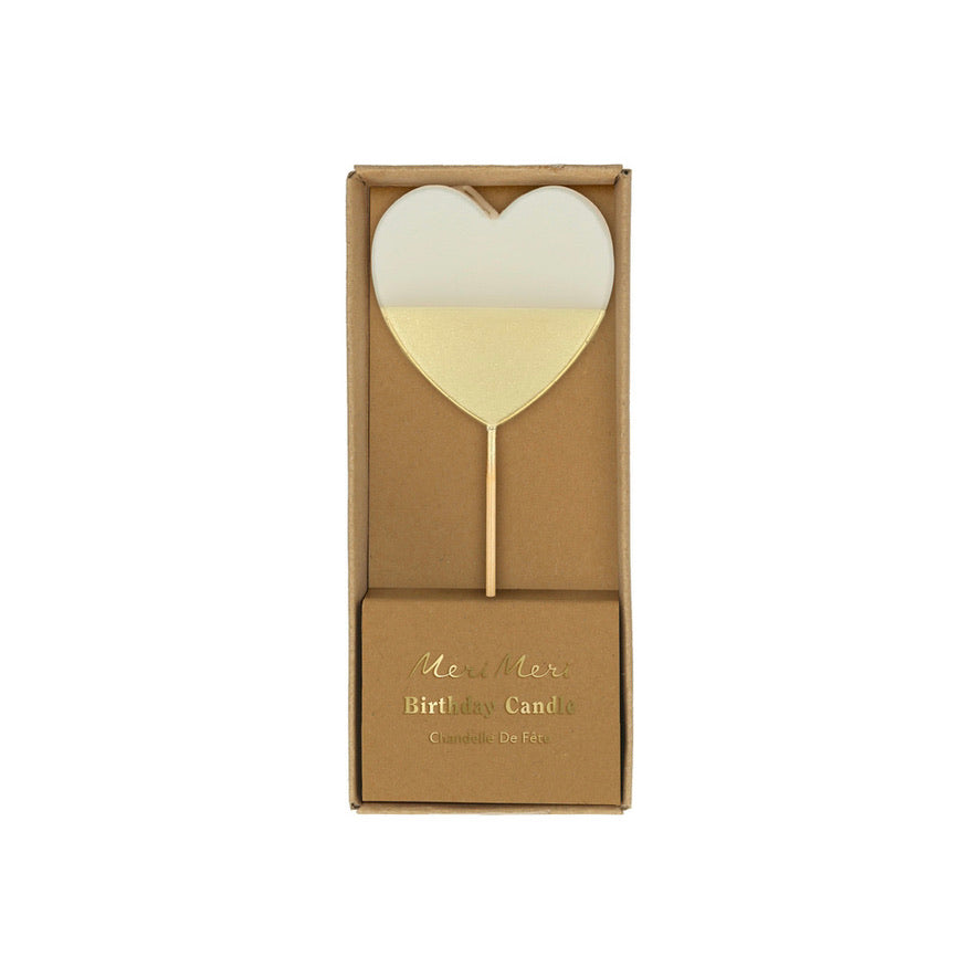 Gold Dipped Heart Candle