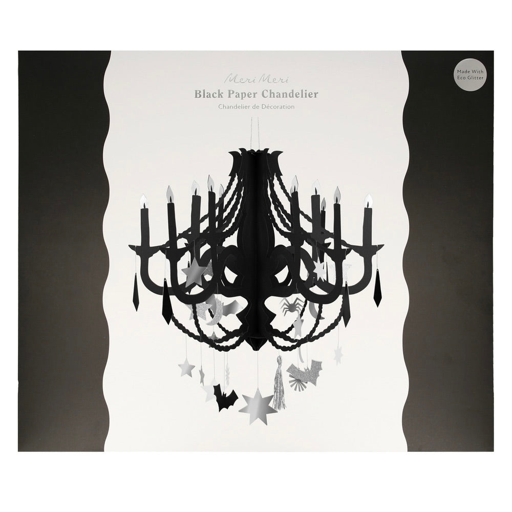 Black Paper Chandelier by Meri Meri