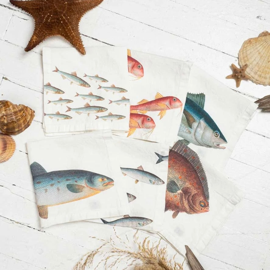 Sea Fish Napkins - set of 2 assorted styles