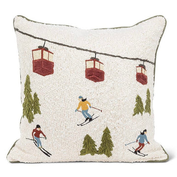 Square Ski Scene Loop Cushion