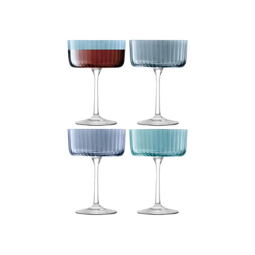 Gems Coupe/Cocktail Glass Assorted Sapphire- set of 4