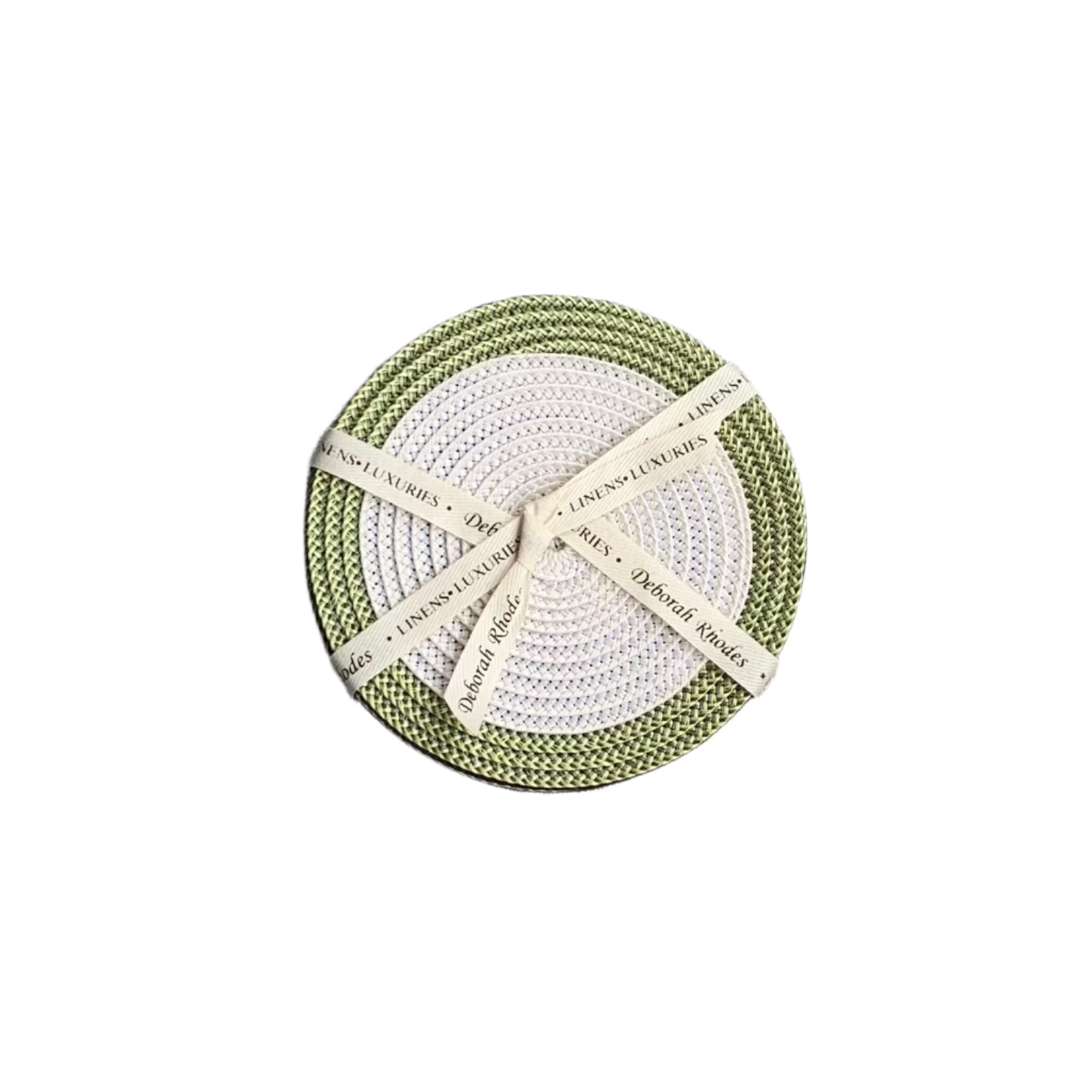Mod Border Coaster by Deborah Rhodes set of 4 - Bone/Canary