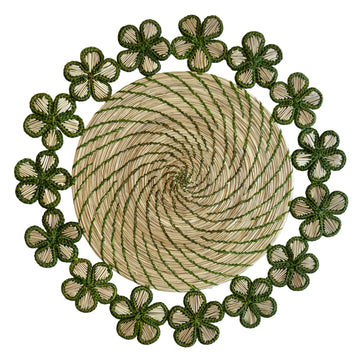 Olive Woven Flower Placemat