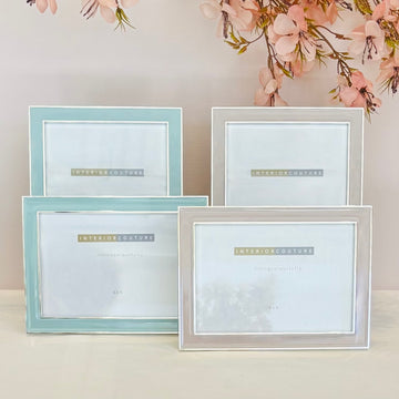 Light Pink Enamel Silver Trimmed Picture Frame by Addison Ross - 2 sizes