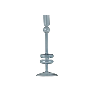 Denim Glass Candlestick - Medium
