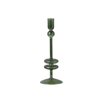 Emerald Glass Candlestick - Medium