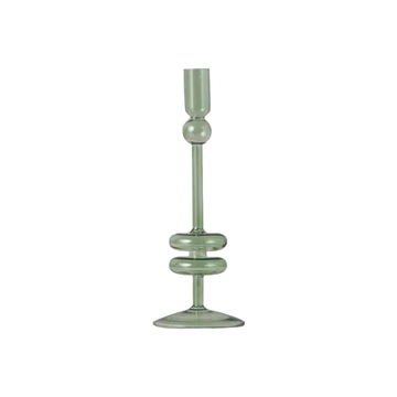 Sage Glass Candlestick - Medium