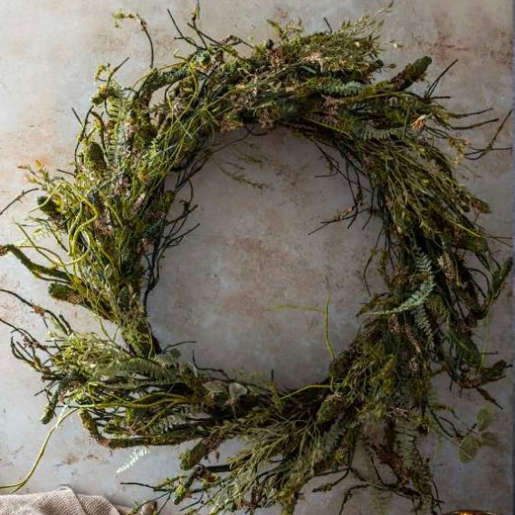 Artificial Forest Wreath by Abigail Ahern