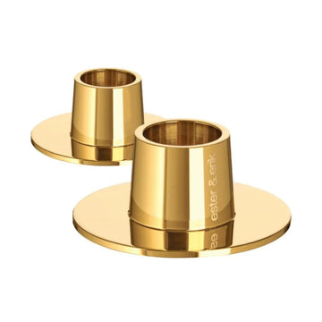 Shiny Gold Taper Candle Holders by Ester + Erik