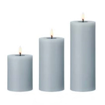 Dusty Blue LED Pillar Candle by Ester + Erik - 3 sizes