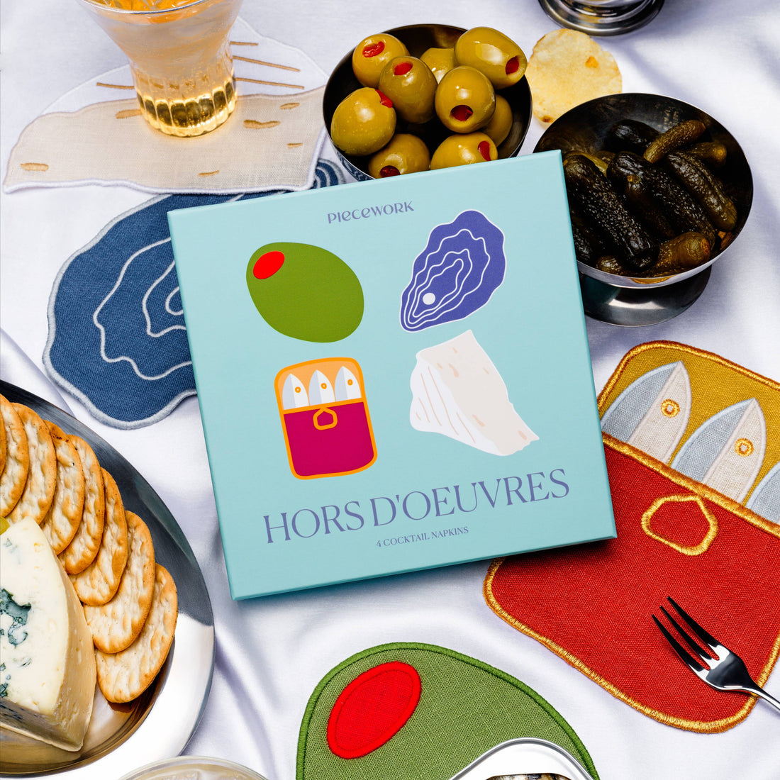 Hors D'Oeuvres Cocktail Napkins - Set Of 4