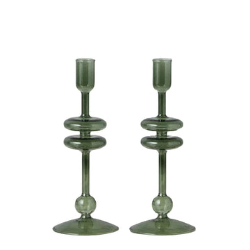Emerald Glass Candlestick - Small