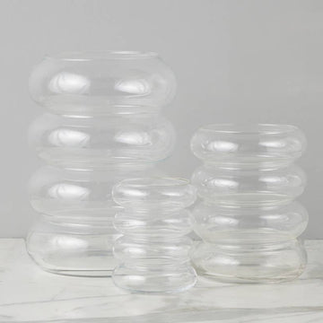 Scalloped Glass Flower Vase - Small