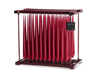 Red Lacquer Taper Candle Pair by Ester + Erik