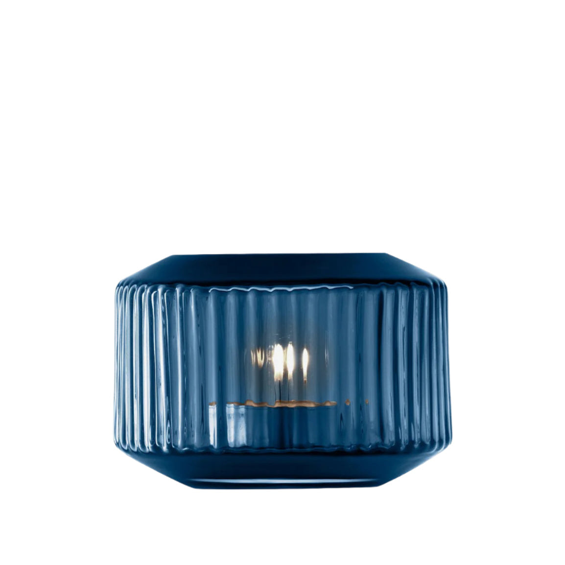 Navy Ribbed Rotunda Tea Light