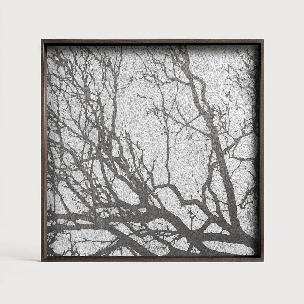 Square White Tree Wood Tray