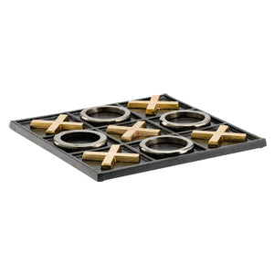 Tic Tac Toe Aluminum Decor Game - Black