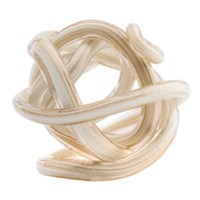 White Glass & Gold Metallic Knot