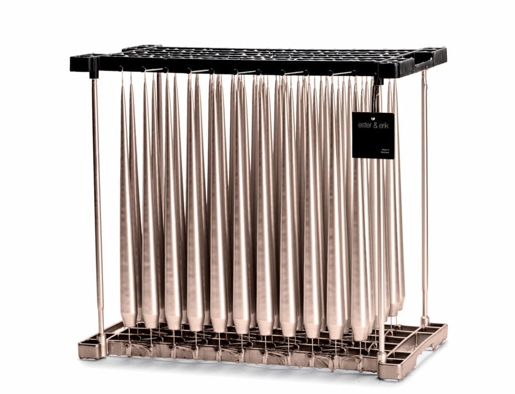 Champagne Metallic Taper Candle Pair by Ester + Erik