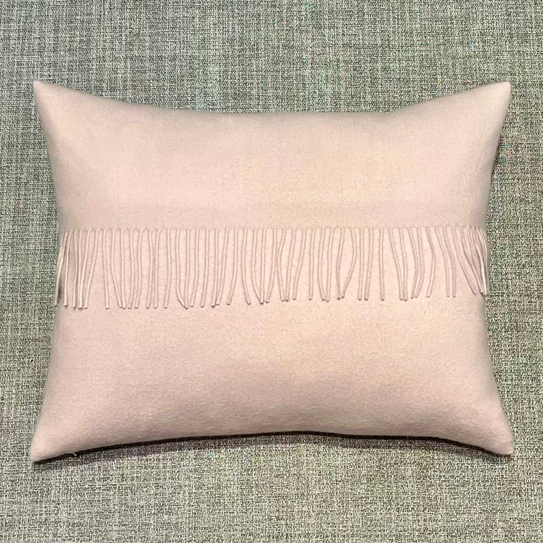 Blush Baby Alpaca Fringed Cushion