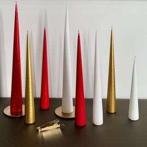 Red Lacquer Cone Candle by Ester + Erik