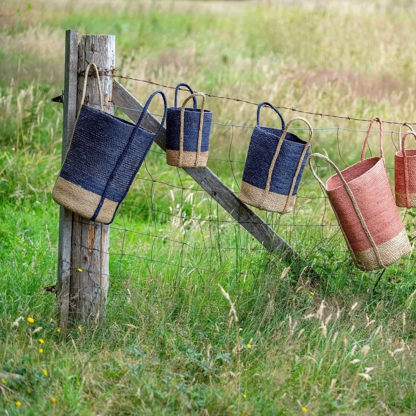 Navy Jute Baskets