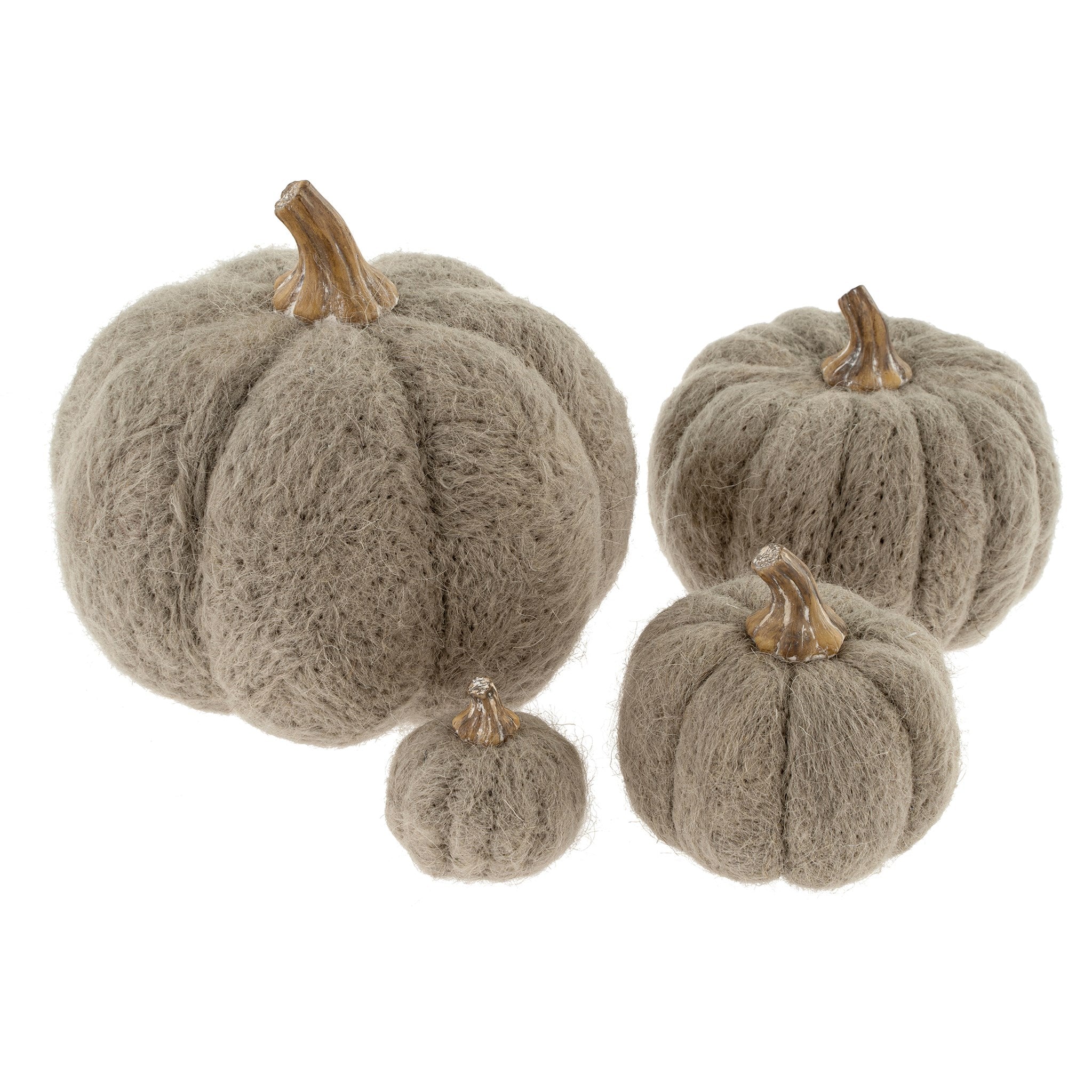 Grey Felt Pumpkin - 4 sizes