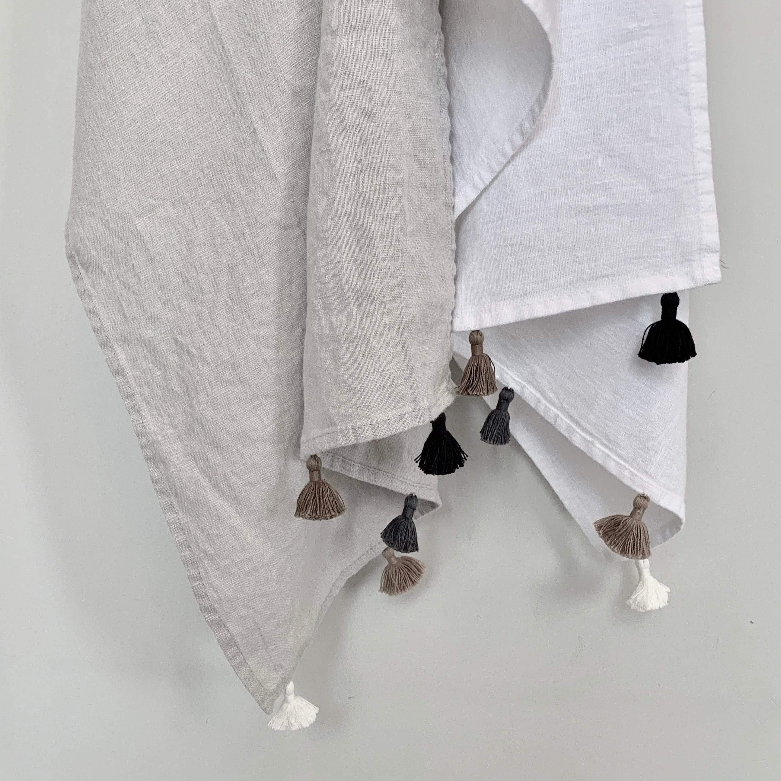 Towel Caravan Guest Towel-Grey with Granite Tassels